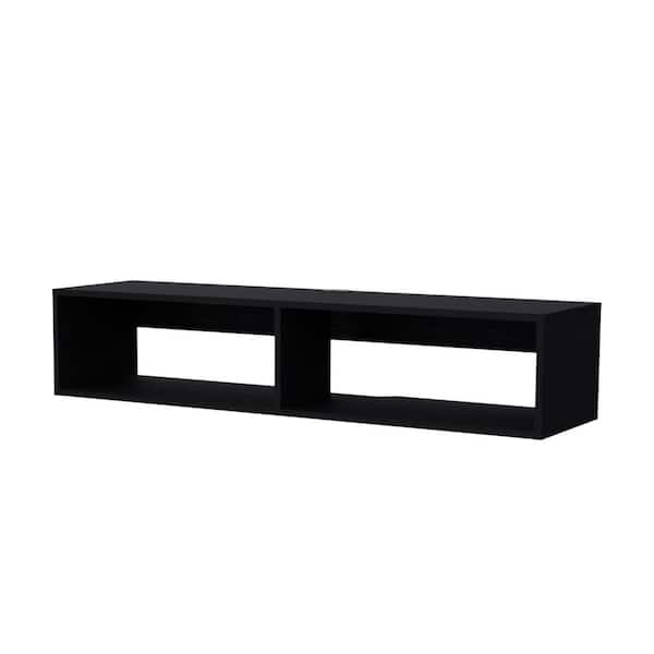 Unbranded 47.68 in. W x 12.60 in. D Black Wood Floating Decorative Wall Stand-Modern Elegance Meets Functionality