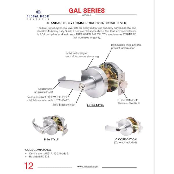 Global Door Controls GAL Series Eiffel Style Heavy-Duty