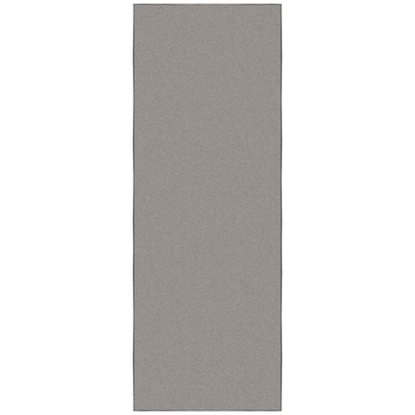 Basics Collection Non-Slip Rubberback Modern Solid Design 2x6 Indoor Runner Rug, 2 ft. 2 in. x 6 ft., Gray