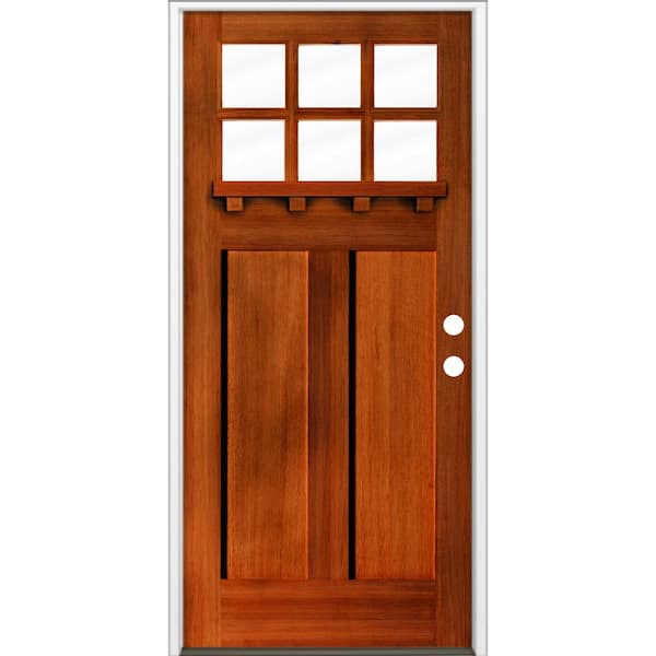 Krosswood Doors 36 in. x 80 in. 6-LIte Craftsman Left Hand English ...