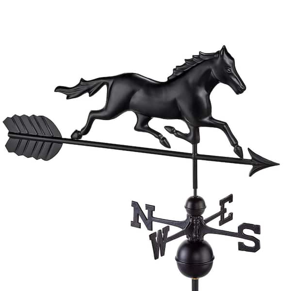 Good Directions Modern Farmhouse-Inspired Trotting Horse Standard/Full Size Weathervane Black Finish