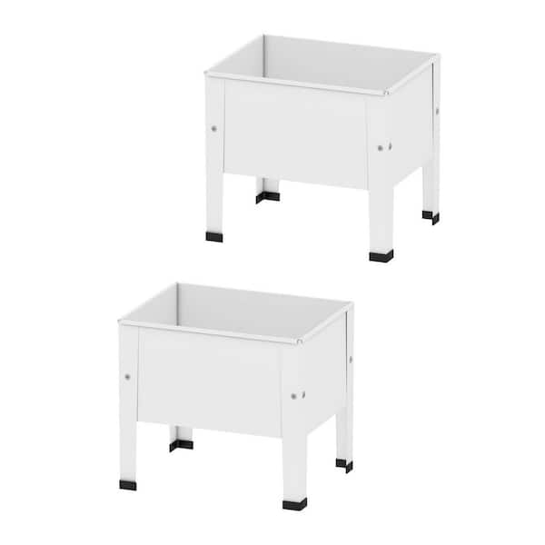Unbranded Outdoor Mini Planter Raised Garden Bed Metal Small Planter Box Elevated Garden Bed 2-Pieces