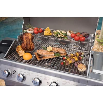 Evolution 5-Burner Propane Gas Grill in Stainless Steel with Side Burner and Infrared Technology
