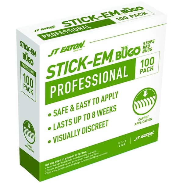 Stick-Em Bed Bug Detector Trap for Carpet Floors (100-Pack)