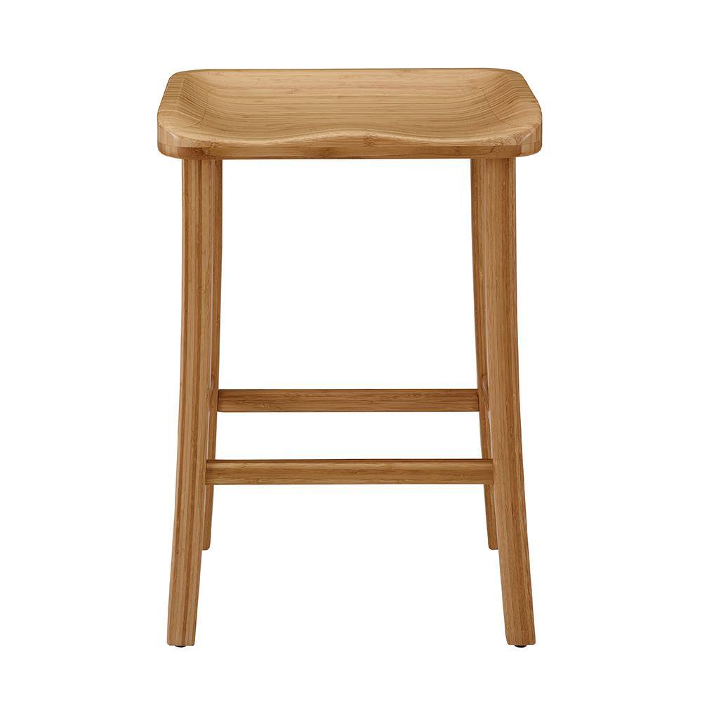 Caramelized Bamboo Saddle Style Counter Stool