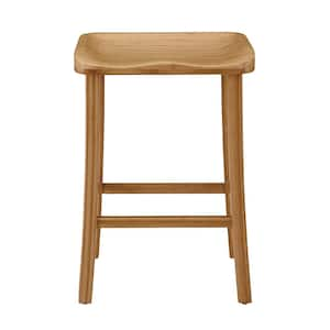 Piper 26 in. Natural Bamboo Counter Height Stool with Bamboo Seat (Set of 2)