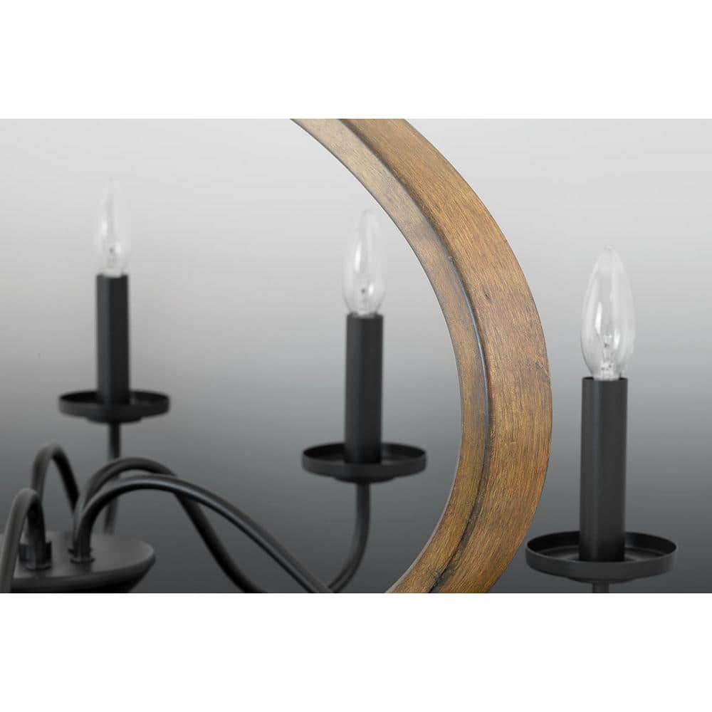 Antique Bronze Elegance 6-Light Chandelier with Candelabra Lights