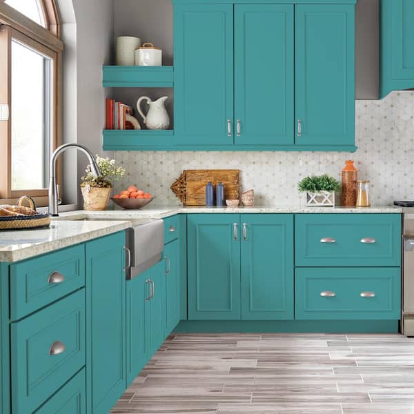 1 gal. #M460-5 Aqua Fresco Satin Enamel Interior/Exterior Cabinet, Door & Trim Paint