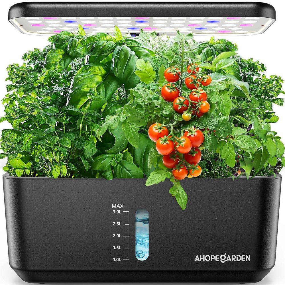 14.5 in. Height-Adjustable Black Plastic Hydroponic Planter, Indoor, 10 Pods with LED Grow Light & Water Level Window price history on PriceWatchPro