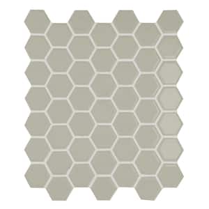 Restore Natural Gray 10 in. x 12 in. Glazed Ceramic Hexagon Mosaic Tile (0.81 sq. ft./each)