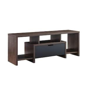 Elle 15.43 in. Walnut TV Media Entertainment Console with 1 Drawer and 3 Compartments Fits Upto 55 in. Tv