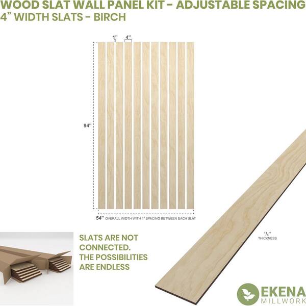 Kona Brown Wood Slat Panels for Walls - Stout (94 Long or 106