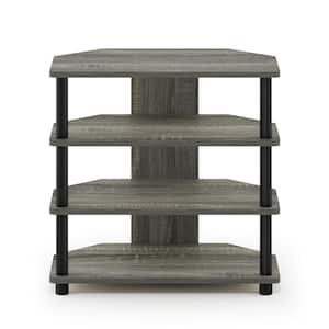 Turn-N-Tube 24 in. French Oak Gray and Black Composite TV Stand Fits TVs Up to 32 in. with Open Storage