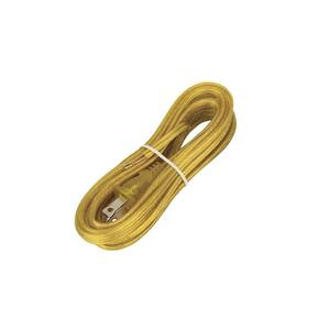 8 Feet Gold Lamp Cord Set with Molded Polarized Plug (1-Pack)