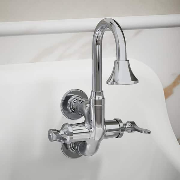 Triton Bowe Cannock 1.2 GPM 2-Handle Wall Mount Bathroom Faucet, Drain Not Included in Polished Chrome