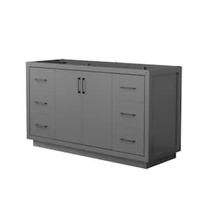 Icon 59.25 in. W x 21.75 in. D x 34.25 in. H Single Bath Vanity Cabinet without Top in Dark Gray