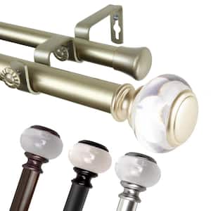 1 Inch Dia 48-84" Adjustable Coat Double Curtain Rod in Gold