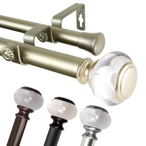 1 Inch Dia 120-170" Adjustable Coat Double Curtain Rod in Satin Nickel