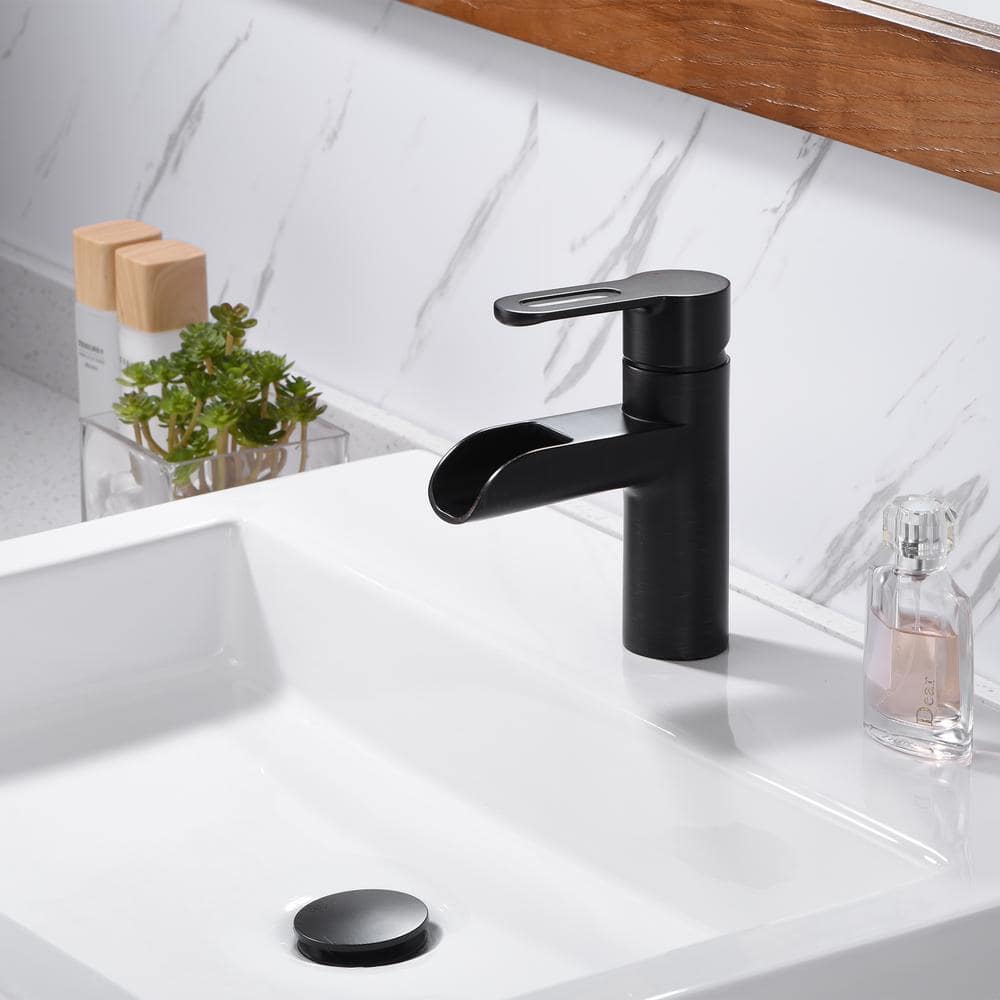 Oil Rubbed Bronze Single Handle Waterfall Bathroom Faucet