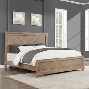 Montana Brown Wood Frame Panel King Panel Bed Weathered Sand