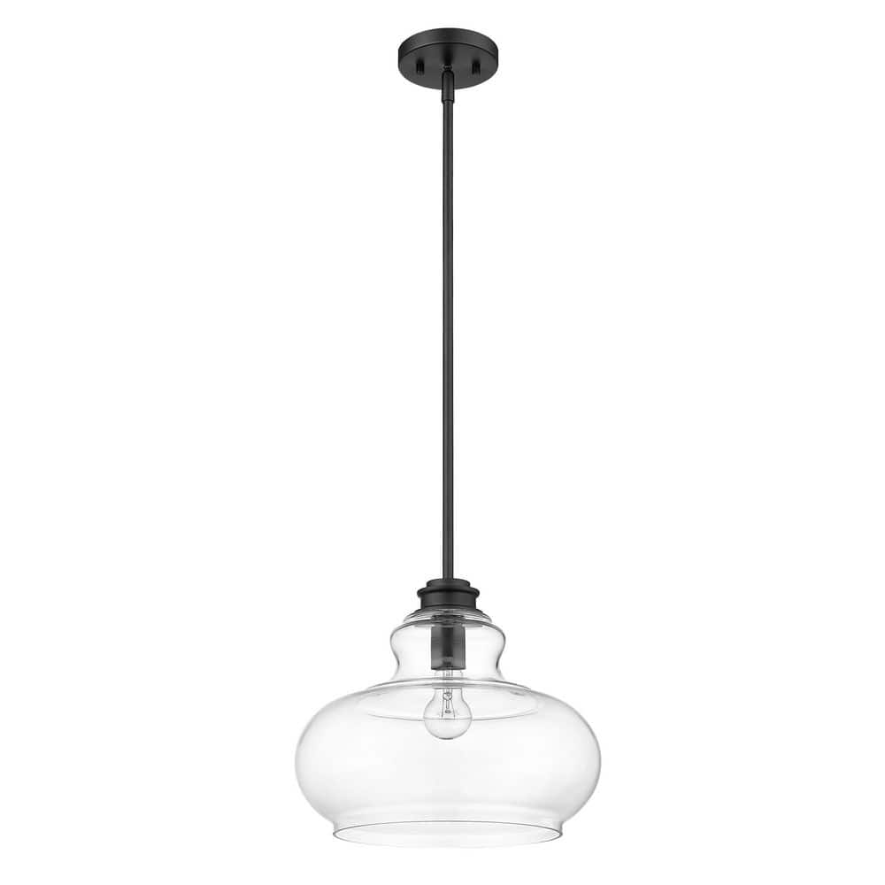 100-Watt 1-Light Black Pendant Light with Crystal, No Bulbs Included price history on PriceWatchPro