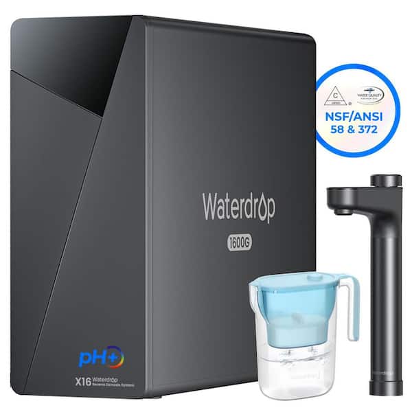 X16 Tankless Reverse Osmosis System NSF/ANSI 58 and 372 Certified Under Sink RO Alkaline Mineral PH Water Filter Pitcher