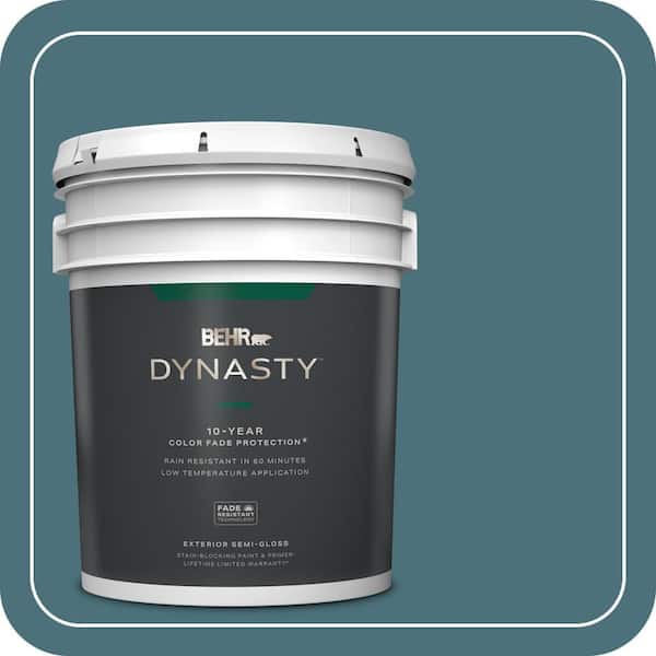 BEHR DYNASTY 5 Gal. #S450-6A River Rapids Semi-Gloss Exterior Stain-Blocking Paint and Primer