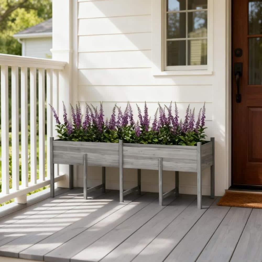 Large Elevated Planter Box,Wooden Raised Garden Bed with Legs,Bed Liner and Drain Holes price history on PriceWatchPro