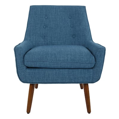 Rhodes Blue Fabric Chair with Coffee Legs
