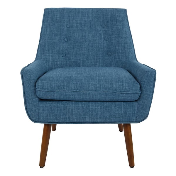 Office Star Products Rhodes Blue Fabric Chair with Coffee Legs