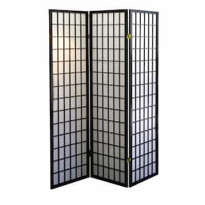 ORE International Black 3-Panel Shoji Screen Room Divider R5441B - The ...