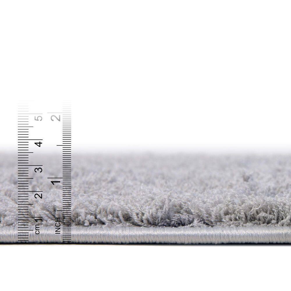 Elysian Light Gray Floral Shag Rug 9' x 12' - Stain-Resistant Synthetic