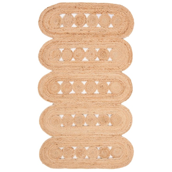 SAFAVIEH Natural Fiber Beige Doormat 2 ft. x 4 ft. Woven Geometric Area Rug