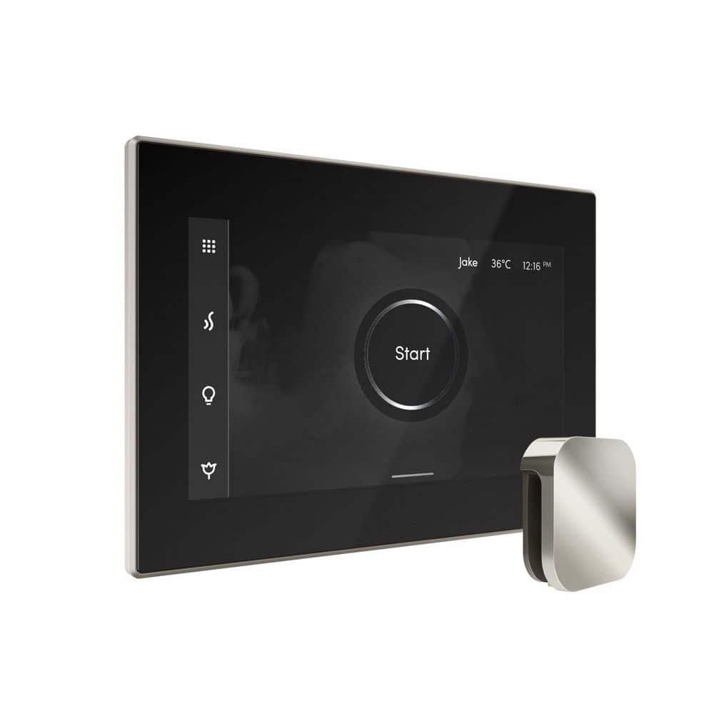 Bliss Max Steam Shower Control Package with iSteamX Control and Linear Steamhead in Black Polished Nickel