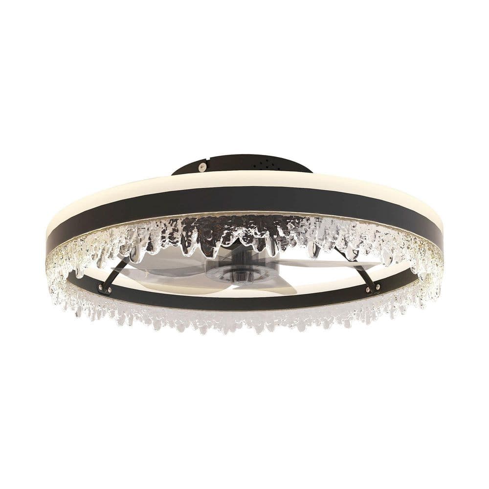20 in. Black Smart DC Motor Downrod Mount Standard Ceiling Fan Light with Silent Function, Multi-Speed Adjustment price history on PriceWatchPro