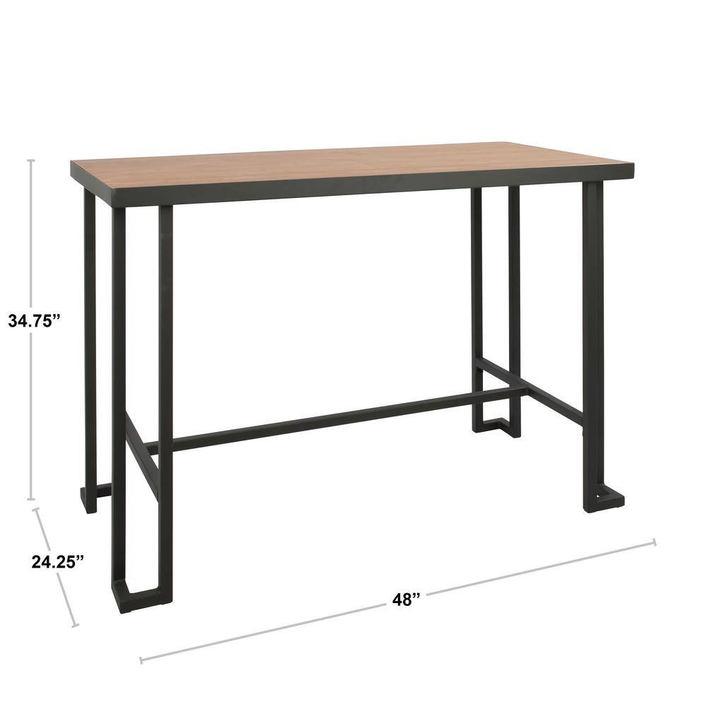 Reclaimed Wood Rustic Brown Counter Table with Steel Frame