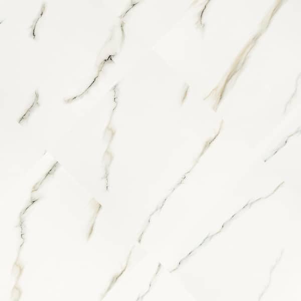 Calacutta Bianco Gloss Porcelain Wall and Floor Tile - 12 x 24 in.