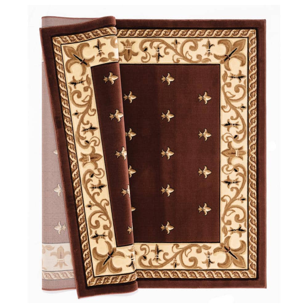 Bristol Brown Synthetic Stain-Resistant Rectangular Area Rug 5' x 8'