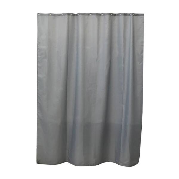 Gray on 3D Patch PEVA Shower Curtain w/ Metal Grommets 12 Matching Plastic Hook 