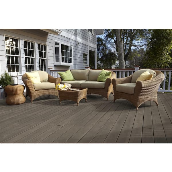 5 gal. #ST-131 Pewter Semi-Transparent Waterproofing Exterior Wood Stain and Sealer