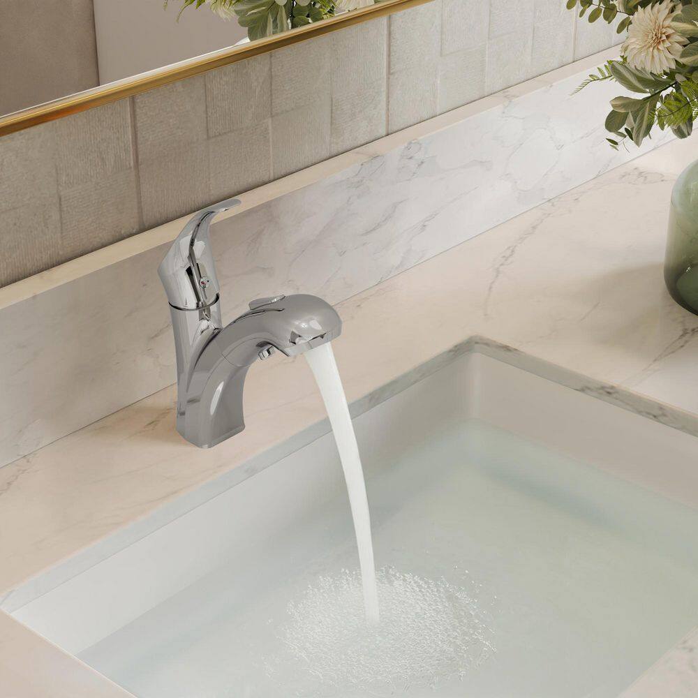 2-Spray Single Handle Single Hole Pull Out Sprayer Bathroom Vessel Faucet with Pop‑up Drain Rust-Resistant in Chrome price history on PriceWatchPro