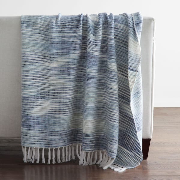 Company Cotton Shrida Blue Throw Blanket