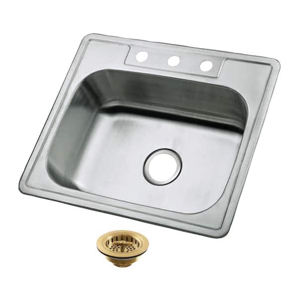 Studio 21.06 in. Drop-in Single Stainless SteelKitchen Sink with