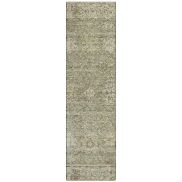 Chantille Machine Washable Indoor/Outdoor Abstract ACN2051 Sage 2 ft. 3 in. x 7 ft. 6 in. Runner Rug