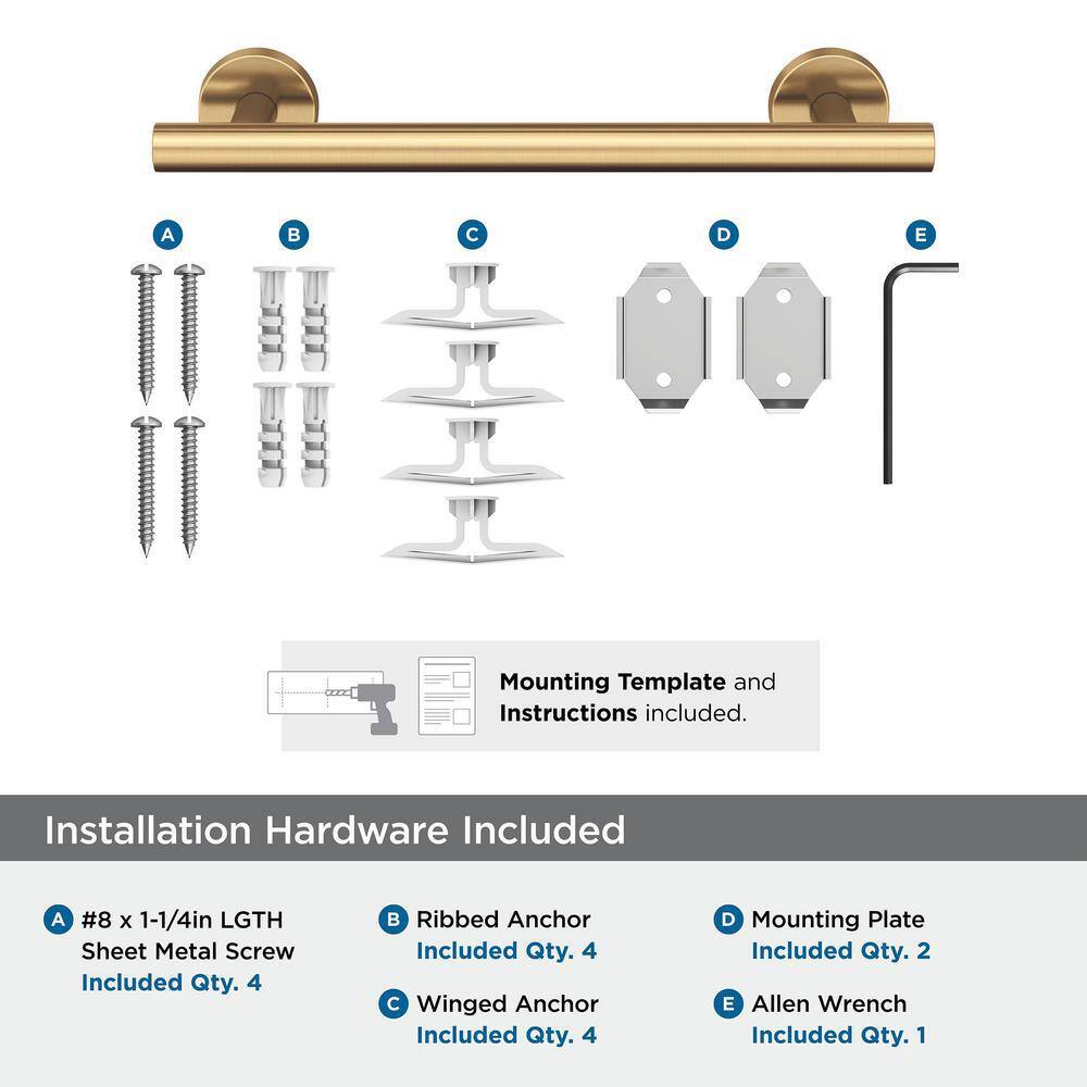 Champagne Bronze 9" Stainless Steel Wall Mounted Towel Bar