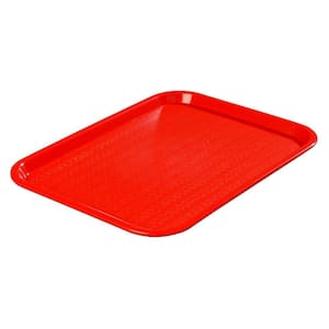 12.06 in. x 16.31 in. Polypropylene Cafeteria/Food Court Serving Tray in Red (Case of 24)