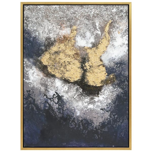 "Nourishment" by Martin Edwards Framed Textured Metallic Abstract Hand Painted Wall Art 40 in. x 30 in.
