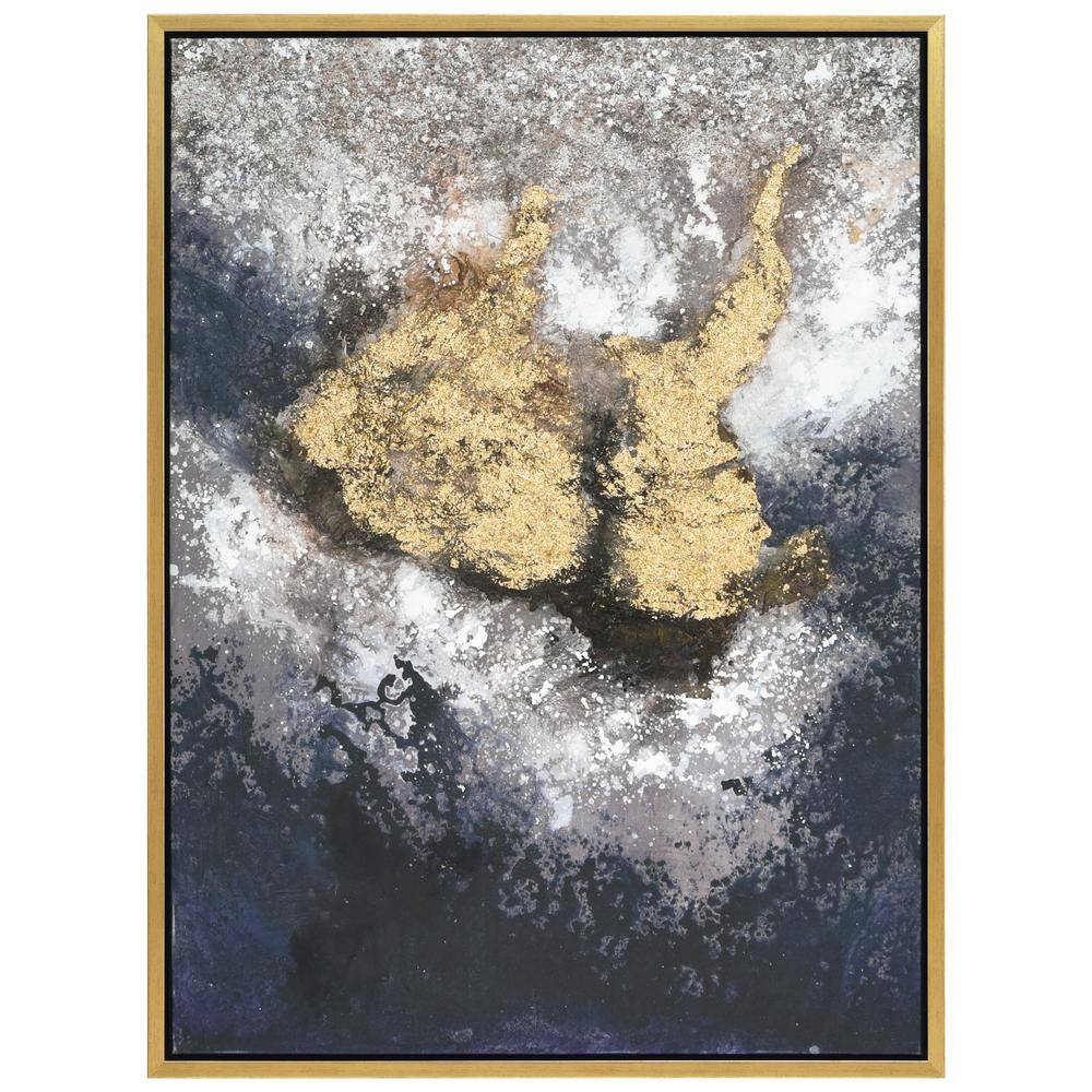 Nourishment Gold and Silver Abstract Hand Painted Canvas Art