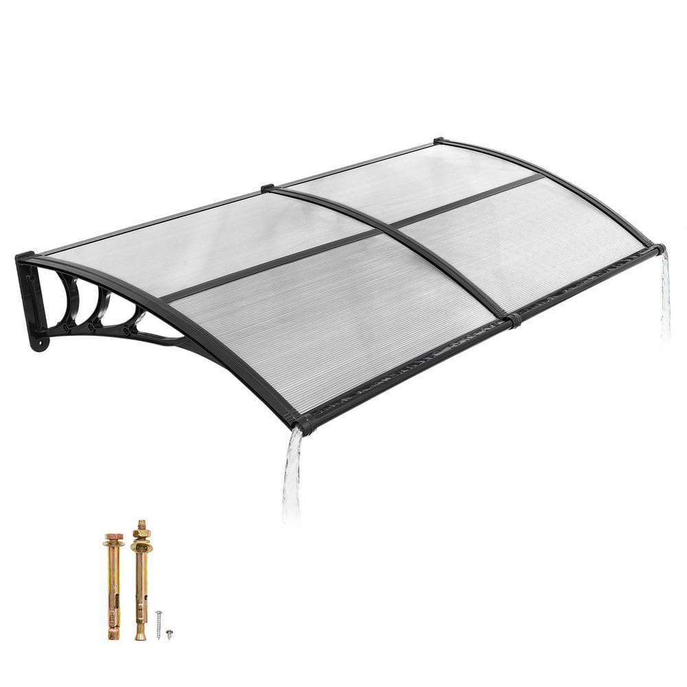 Door Entrance Awning, 38 x 78 in. Clear Polycarbonate Canopy with Drainage & ABS Bracket, Rain Snow Sun Protection price history on PriceWatchPro