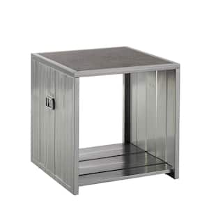 22.75 in. Menan Hand Painted Silver End Table